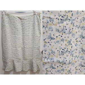 Eddie Bauer Women's Below The Knee Skirt Side Zip Lyocell/Linen Ditsy Floral 12‎